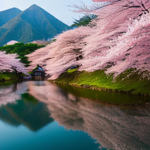 生成画像：桜の風景