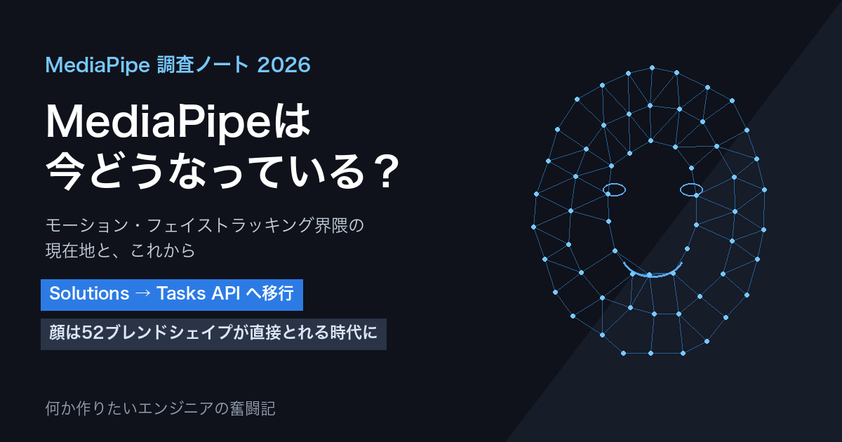 MediaPipeは今どうなっている？〜モーション・フェイストラッキング界隈の現在地と、これから〜