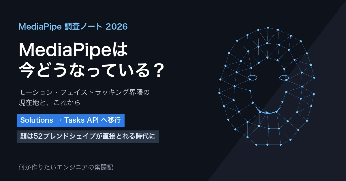 MediaPipeは今どうなっている？ モーション・フェイストラッキング界隈の現在地とこれから