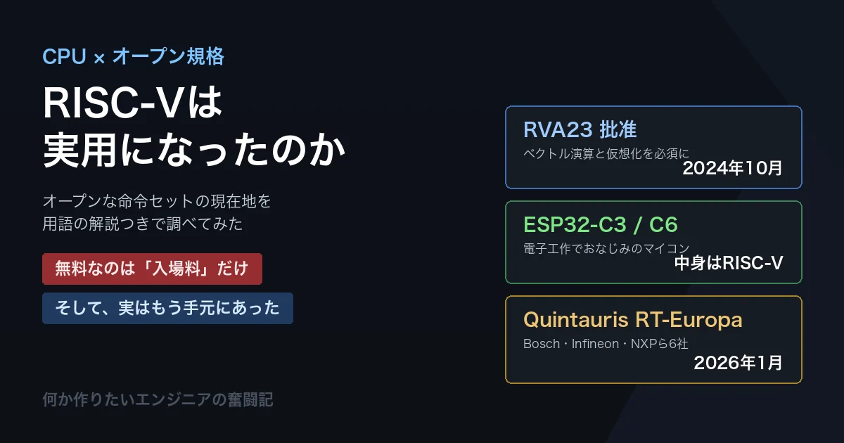 RISC-Vは実用になったのか オープンなCPUの現在地を調べてみた